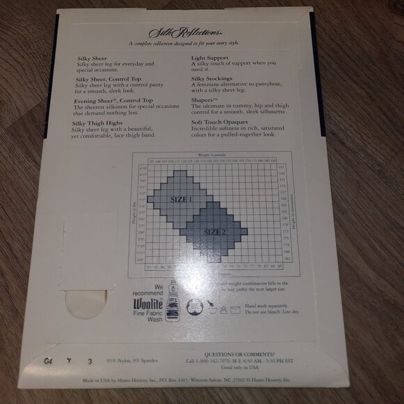 VTG Garter Stockings New 1 Pair Hanes Silk Reflections Sandalfoot SZ 1 - Picture 3 of 5